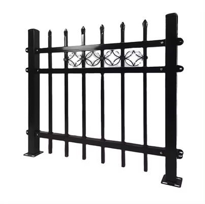 فروش داغ حصار لوله ای فولادی 8 فوتی فولادی گالوانیزه با روکش مشکی طرح جدید برای باغ