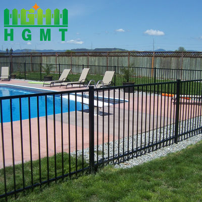 مربع پست فولاد لوله ای حصار حیاط تزئینی استخر سیاه PVC پوشش